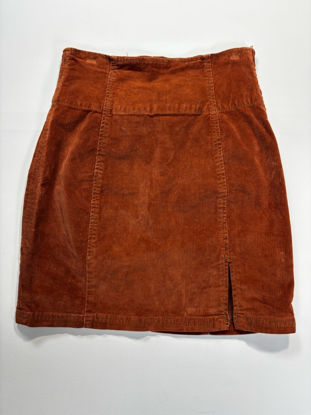 Free People Corduroy Mini Skirt in Rust Brown